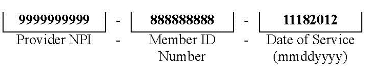 Picture of order to submit information: Provider NPI then Member ID Number tehn Date of Service